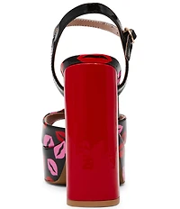 Betsey Johnson Allyson Lip Print Platform Dress Sandals