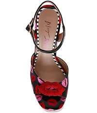 Betsey Johnson Allyson Lip Print Platform Dress Sandals