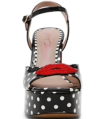Betsey Johnson Allyson Polka Dot Print Platform Dress Sandals