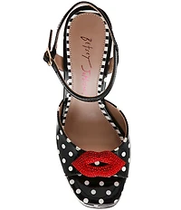 Betsey Johnson Allyson Polka Dot Print Platform Dress Sandals