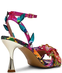 Betsey Johnson Annalee Floral Embellished Ankle Strap Dress Sandals