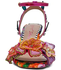 Betsey Johnson Annalee Floral Embellished Ankle Strap Dress Sandals