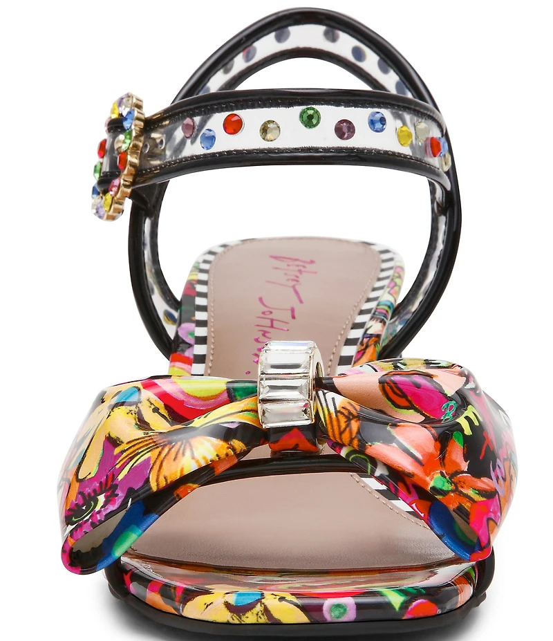 Betsey Johnson Ardell Iconic Artwork Capsule Designed Block Heel Dress Sandals