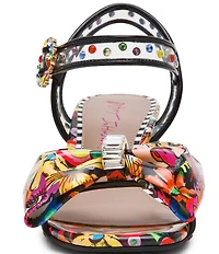 Betsey Johnson Ardell Iconic Artwork Capsule Designed Block Heel Dress Sandals