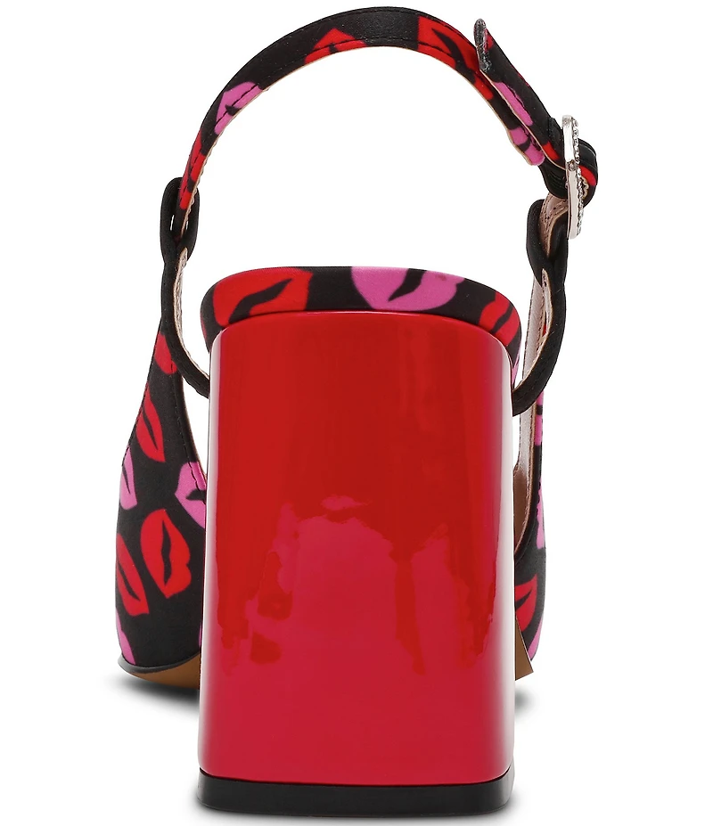 Betsey Johnson Ashhley Lip Print Slingback Pumps