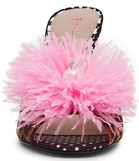 Betsey Johnson Avery Pom Pom & Pearl Embellished Dress Slide Sandals