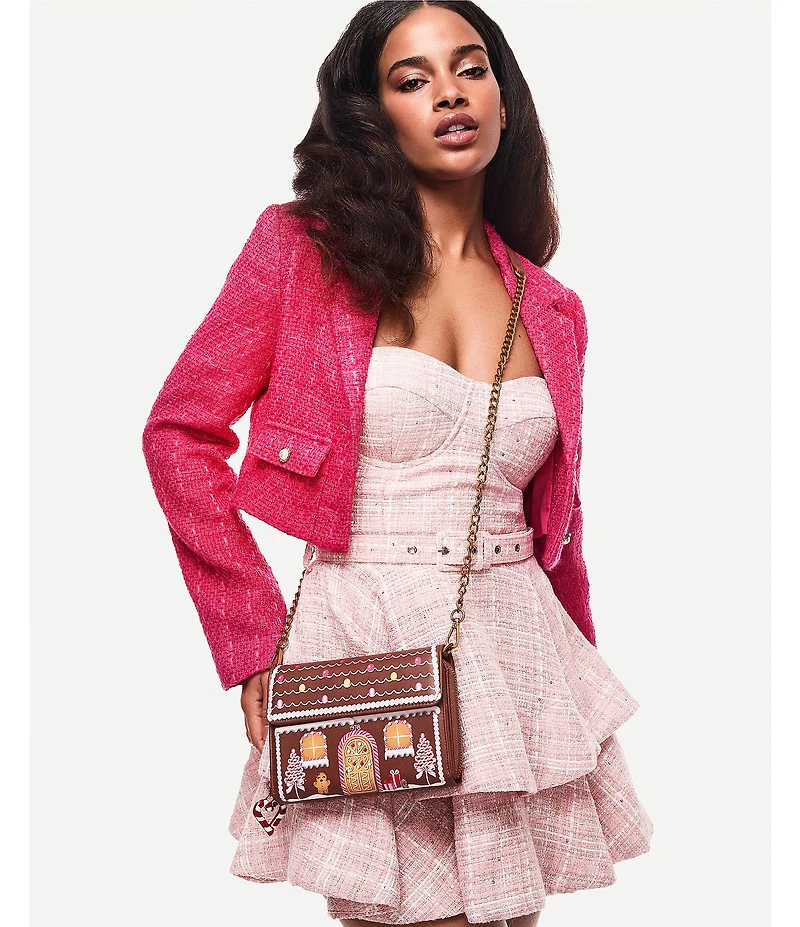 Betsey Johnson Baking Spirits Bright Gingerbread Wallet Crossbody Bag