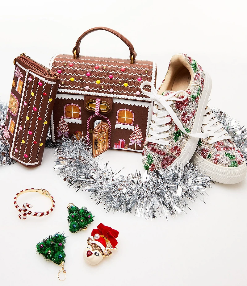 Betsey Johnson Baking Spirits Bright Gingerbread Wallet Crossbody Bag