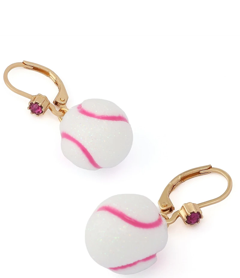 Betsey Johnson Baseball Slitter Drop Earrings