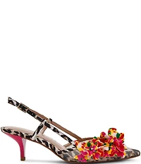 Betsey Johnson Baylee Leopard and Floral Print Slingback Pumps