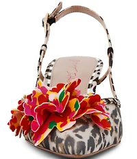 Betsey Johnson Baylee Leopard and Floral Print Slingback Pumps