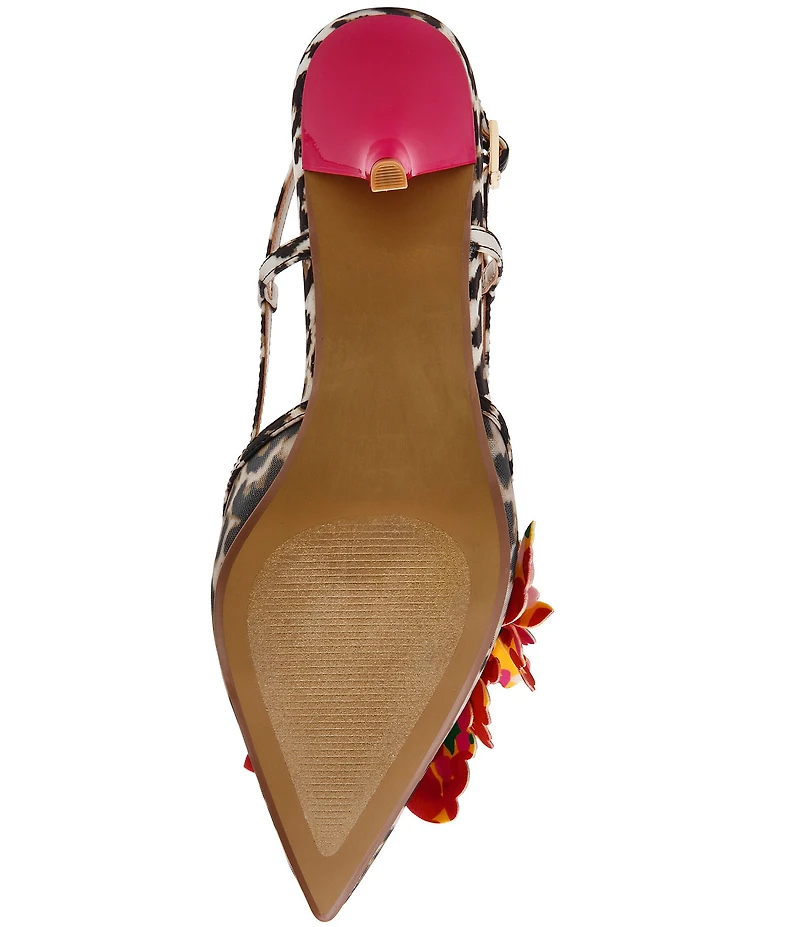 Betsey Johnson Baylee Leopard and Floral Print Slingback Pumps