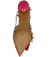 Betsey Johnson Baylee Leopard and Floral Print Slingback Pumps