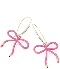 Betsey Johnson Best In Class Bow Pencil Drop Earrings