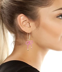 Betsey Johnson Best In Class Bow Pencil Drop Earrings