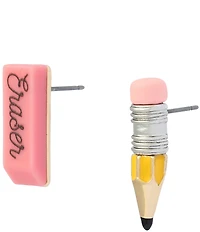 Betsey Johnson Best in Class Mismatched Eraser Stud Earrings