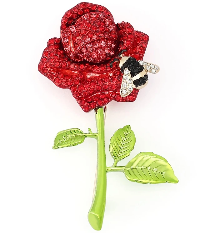 Betsey Johnson Betsey's Pav Rose Brooch