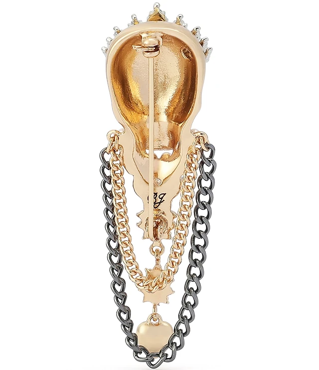 Betsey Johnson Betsey's Queen Skull Brooch
