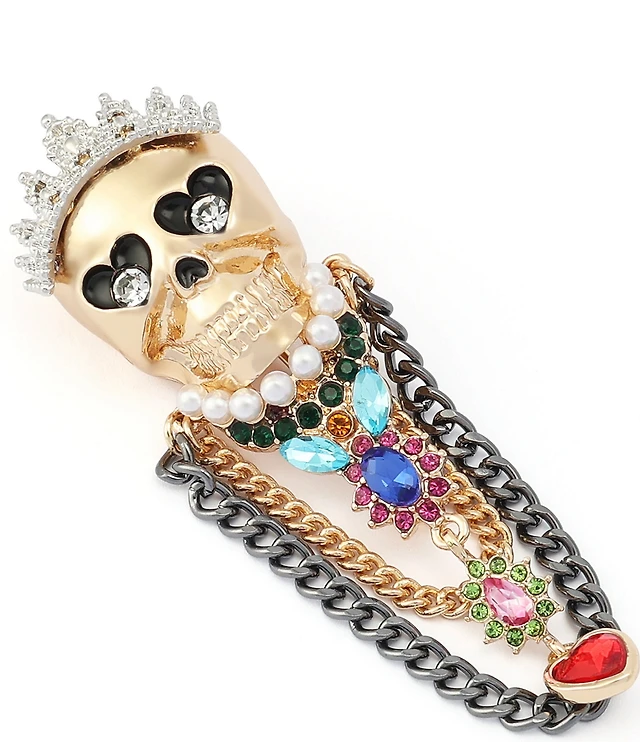 Betsey Johnson Betsey's Queen Skull Brooch