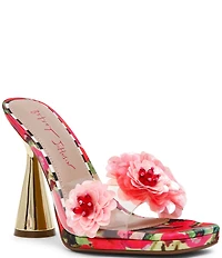 Betsey Johnson Blondee Flower Ornament Slip On Dress Slide Sandals