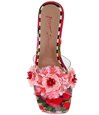 Betsey Johnson Blondee Flower Ornament Slip On Dress Slide Sandals