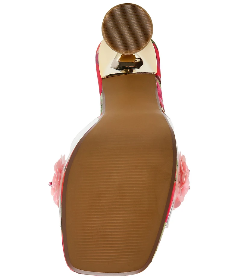 Betsey Johnson Blondee Flower Ornament Slip On Dress Slide Sandals