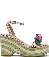 Betsey Johnson Bobbie Fruit Print Espadrille Wedge Sandals