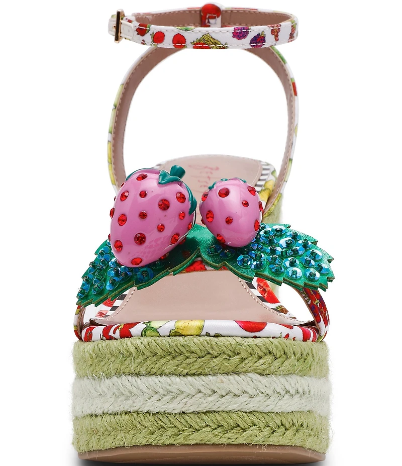 Betsey Johnson Bobbie Fruit Print Espadrille Wedge Sandals