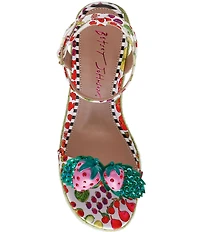Betsey Johnson Bobbie Fruit Print Espadrille Wedge Sandals