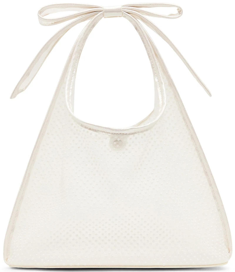 Betsey Johnson Bow Mini Pearl Mesh Tote Bag