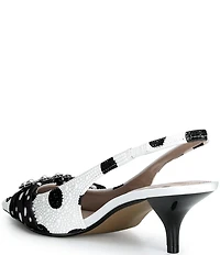 Betsey Johnson Bryanna Polka Dot Pearl Bow Slingback Pumps