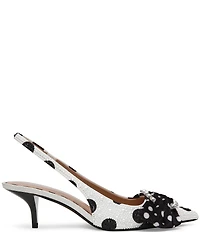 Betsey Johnson Bryanna Polka Dot Pearl Bow Slingback Pumps