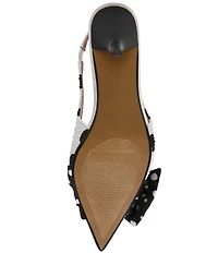 Betsey Johnson Bryanna Polka Dot Pearl Bow Slingback Pumps