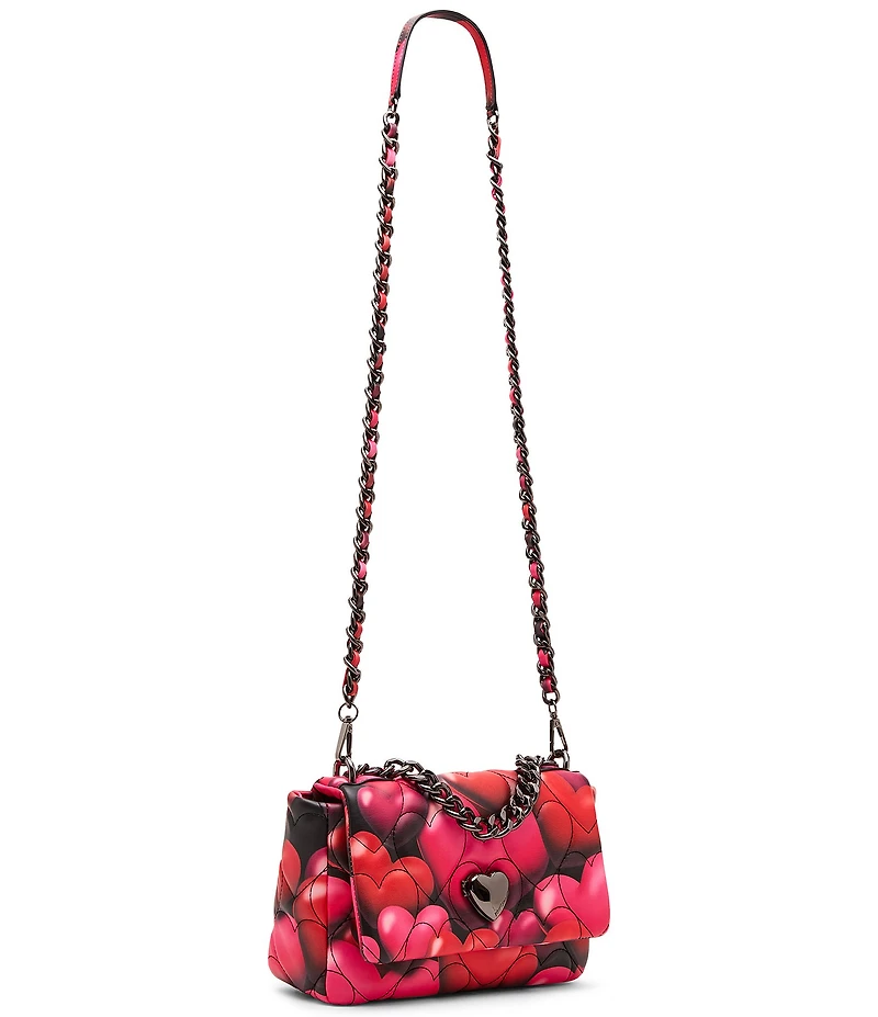 Betsey Johnson Bubble Hearts Locket Chain Novelty Crossbody Bag