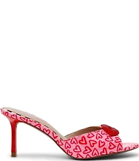 Betsey Johnson Casidy Heart Print Dress Slide Sandals