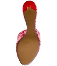 Betsey Johnson Casidy Heart Print Dress Slide Sandals