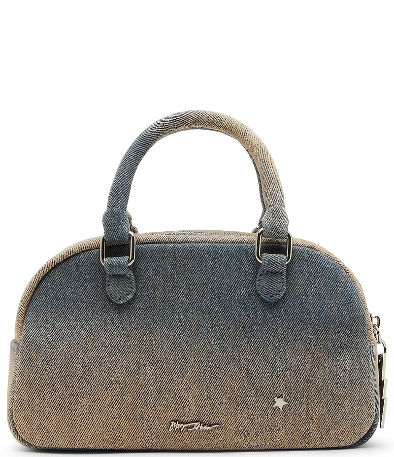 Betsey Johnson Celestial Mini Dome Denim Studded Novelty Satchel Bag