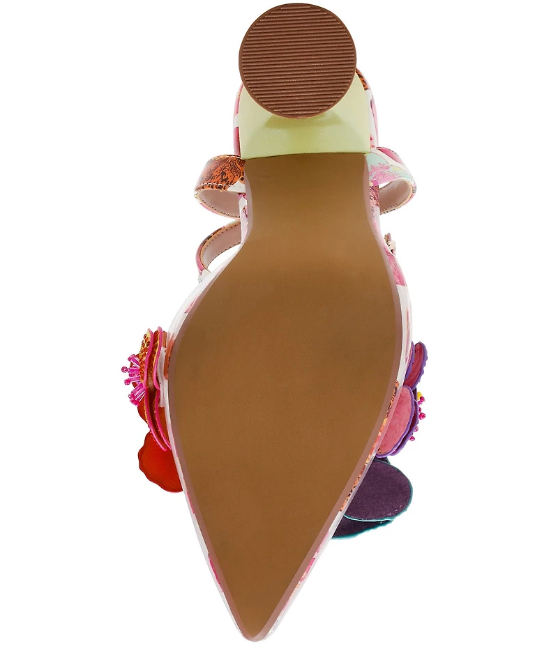 Betsey Johnson Chelsie Clear Beaded Flower and Butterfly Ornamented Dress Pumps