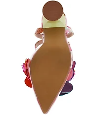 Betsey Johnson Chelsie Clear Beaded Flower and Butterfly Ornamented Dress Pumps