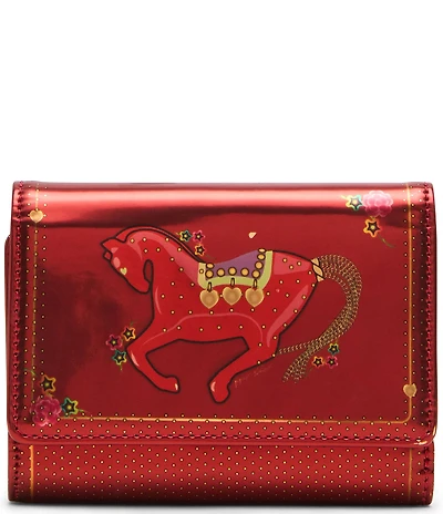 Betsey Johnson Lunar NY Year of the Horse Novelty Metallic Wallet