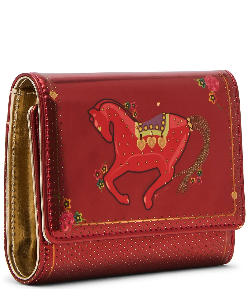 Betsey Johnson Lunar NY Year of the Horse Novelty Metallic Wallet