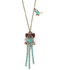 Betsey Johnson Cowboy Ghost Fringe Y Necklace