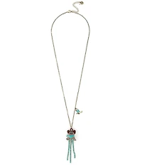 Betsey Johnson Cowboy Ghost Fringe Y Necklace