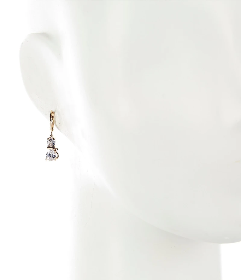 Betsey Johnson Mismatched Cat Novelty Drop Earrings