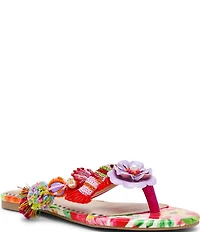 Betsey Johnson Doloris Beaded Fish Embellished Thong Sandals