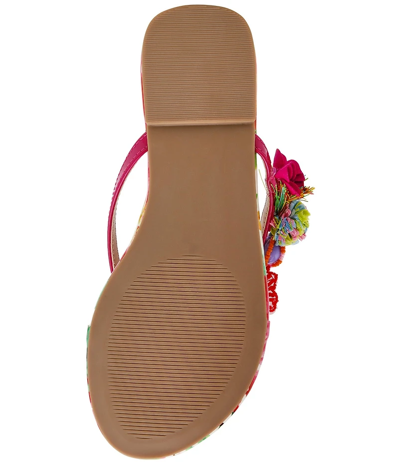 Betsey Johnson Doloris Beaded Fish Embellished Thong Sandals