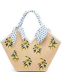 Betsey Johnson Don't Be Tarty Lemon Straw Tote