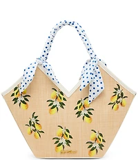 Betsey Johnson Don't Be Tarty Lemon Straw Tote