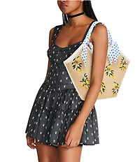 Betsey Johnson Don't Be Tarty Lemon Straw Tote