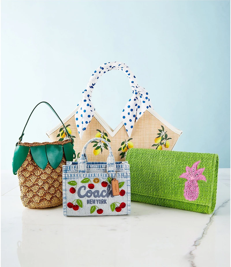 Betsey Johnson Don't Be Tarty Lemon Straw Tote